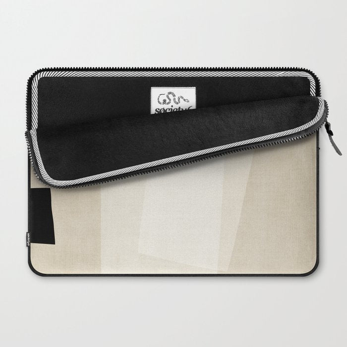 Minimalist Beige Black Japandi Artwork I Laptop Sleeve Gallery Image 2