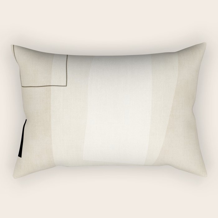 Minimalist Beige Black Japandi Artwork I Rectangular Pillow Gallery Image 2