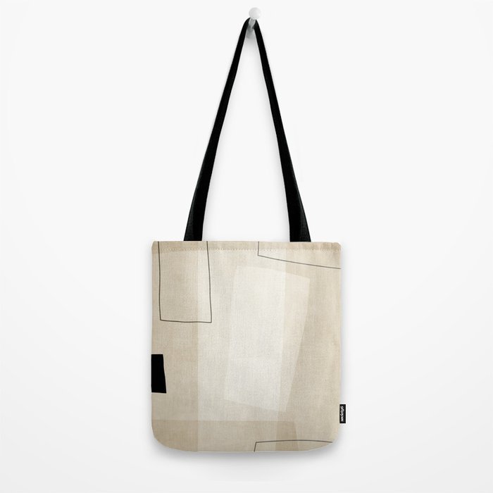 Minimalist Beige Black Japandi Artwork I Tote Bag Gallery Image 2