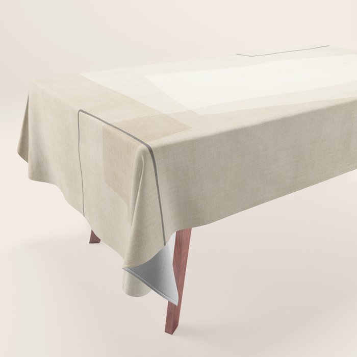 Minimalist Beige Black Japandi Artwork I Tablecloth Gallery Image 1