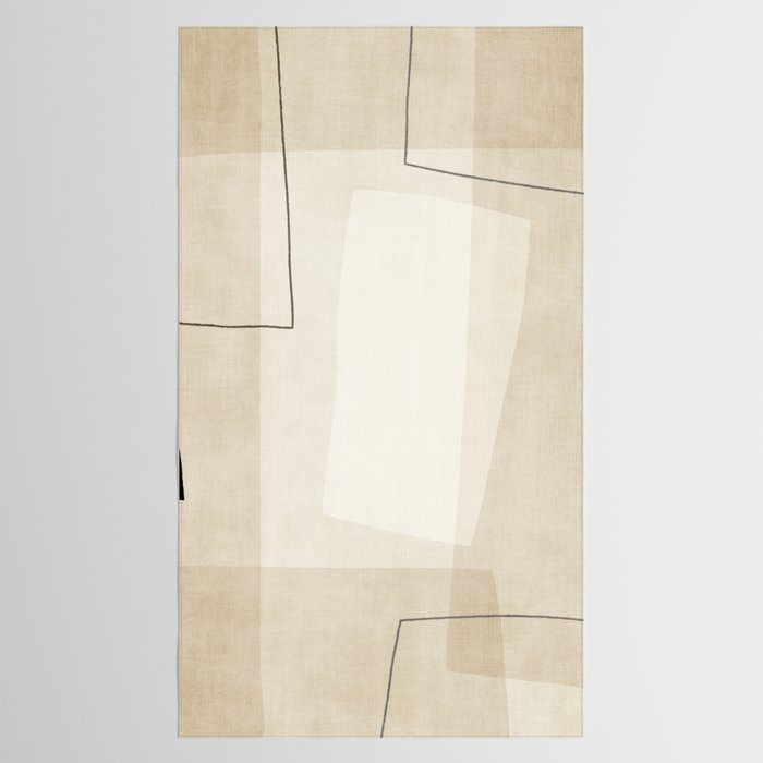 Minimalist Beige Black Japandi Artwork I Tablecloth Gallery Image 2