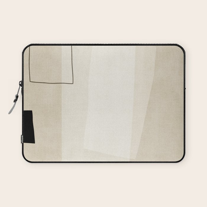 Minimalist Beige Black Japandi Artwork I Laptop Sleeve Gallery Image 1