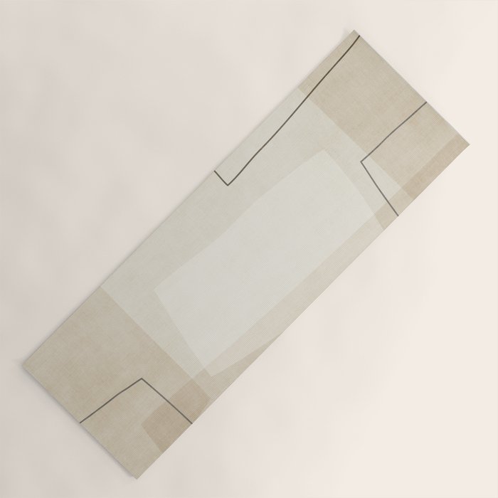 Minimalist Beige Black Japandi Artwork I Yoga Mat Gallery Image 1