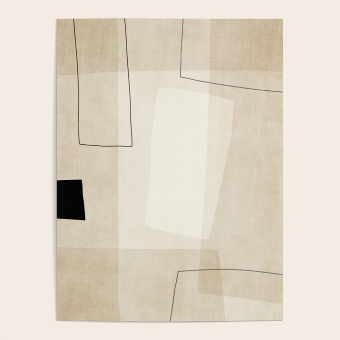 Minimalist Beige Black Japandi Artwork I Poster Gallery Image 1