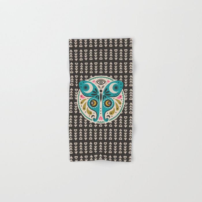 Luna Moth - Black Bath Towel Gallery Image 1