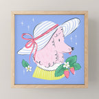 Summer Poodle with Strawberries Mini Art Print Gallery Image 1