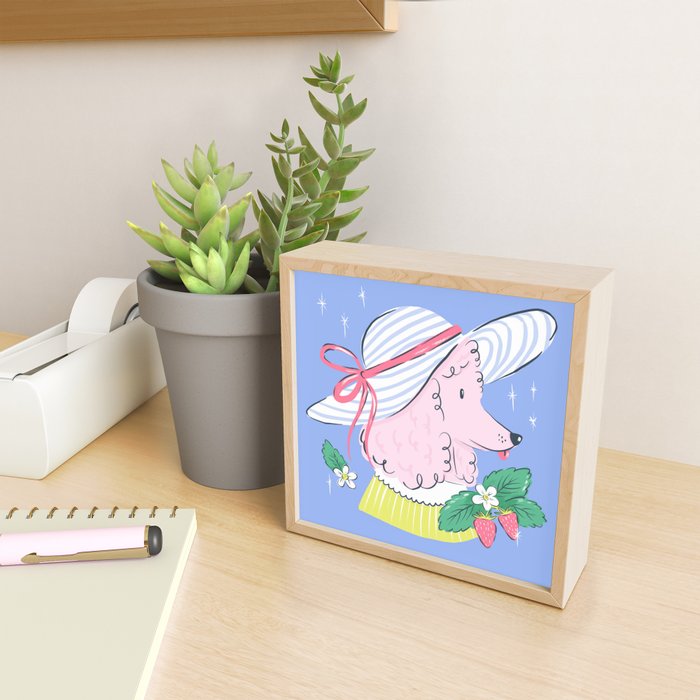 Summer Poodle with Strawberries Mini Art Print Gallery Image 2