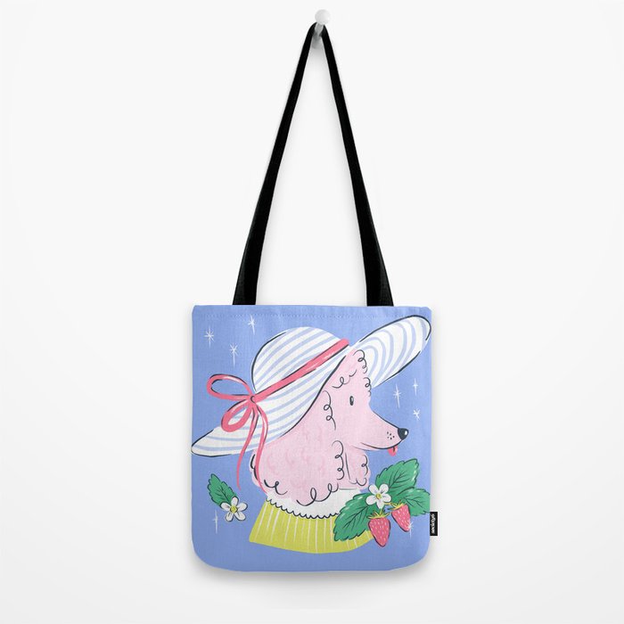 Summer Poodle with Strawberries Tote Bag Gallery Image 2