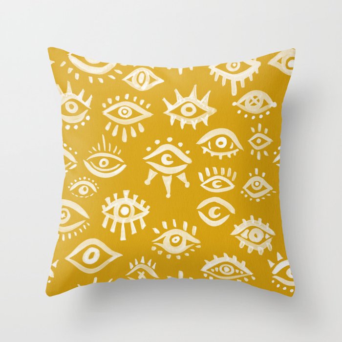 Mystic Eyes - Marigold Palette Throw Pillow Gallery Image 6