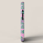 Elephant Block Print in Pink and Green iPhone Case Gallery Image 2