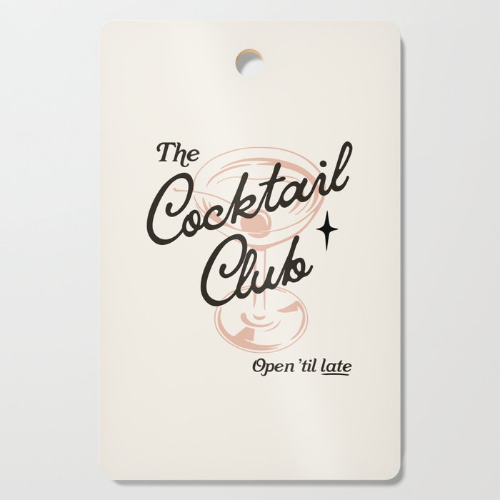 Cocktail Club - Retro Bar Cart Cutting Board Gallery Image 1