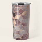 Pink And Grey Gradient Cubes Travel Mug Gallery Image 1