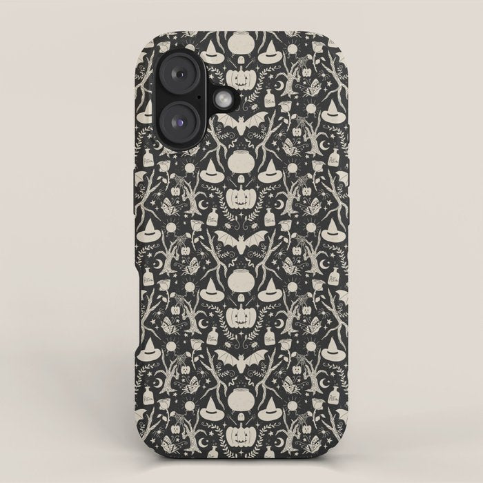 Spooky Things Two Tone - Black Beige iPhone Case Gallery Image 1