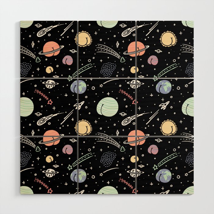 Asstronomy Pattern Wood Wall Art Gallery Image 1