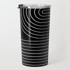 Minimal Line Curvature II Black and White Mid Century Modern Arch Abstract Travel Mug Gallery Image 3