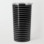 Minimal Line Curvature II Black and White Mid Century Modern Arch Abstract Travel Mug Gallery Image 1