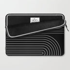 Minimal Line Curvature II Black and White Mid Century Modern Arch Abstract Laptop Sleeve Gallery Image 2
