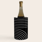 Minimal Line Curvature II Black and White Mid Century Modern Arch Abstract Wine Chiller Gallery Image 3