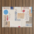Abstract Mixed Media Collage #1 Outdoor Rug Gallery Image 1