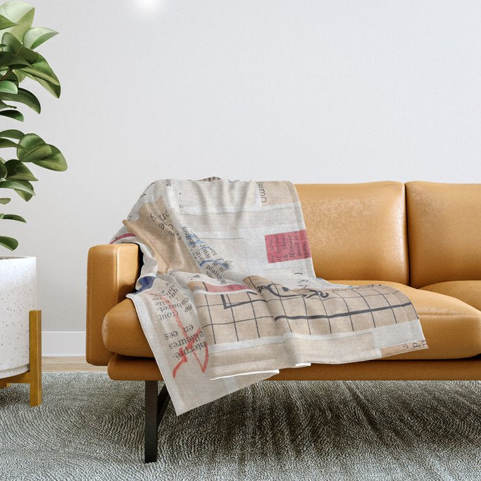 Abstract Mixed Media Collage #1 Throw Blanket Gallery Image 1