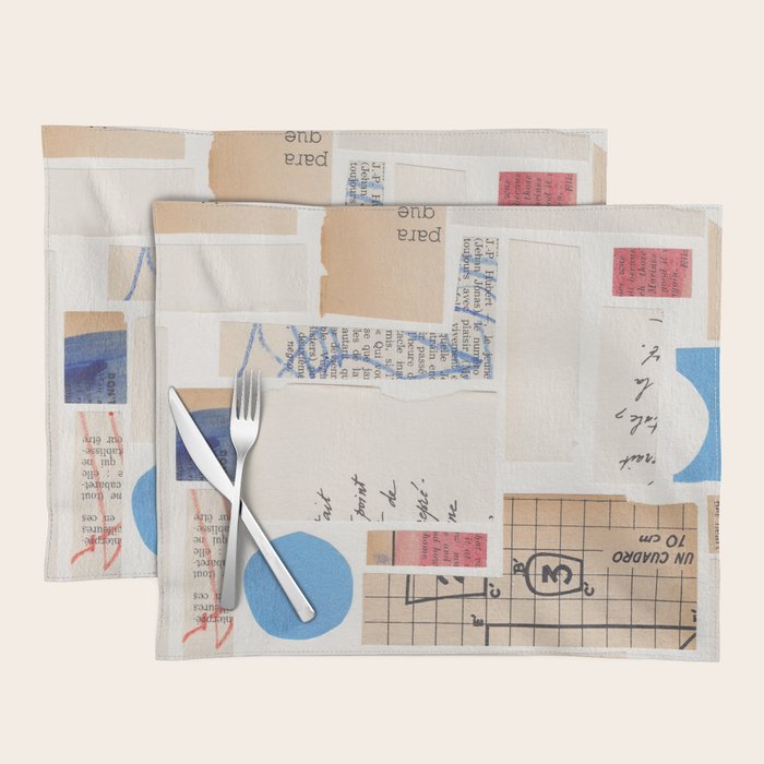 Abstract Mixed Media Collage #1 Placemat Gallery Image 1