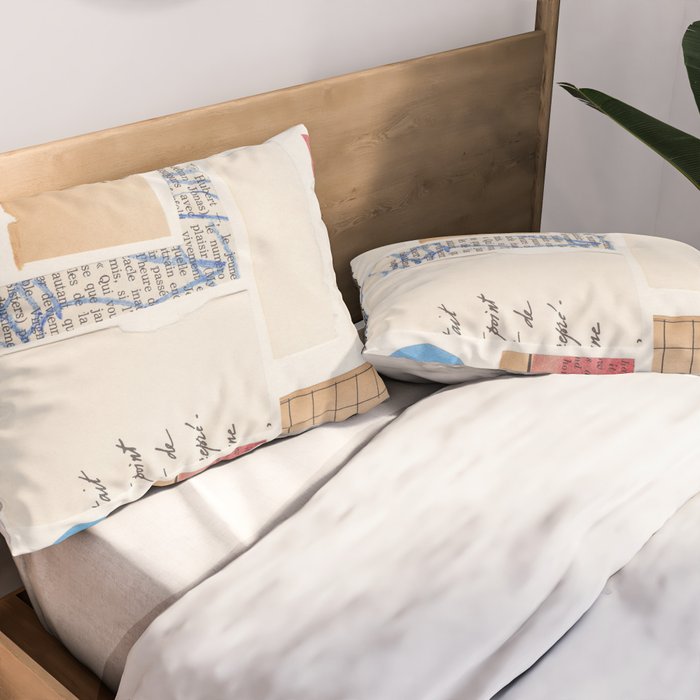 Abstract Mixed Media Collage #1 Pillow Sham Gallery Image 2