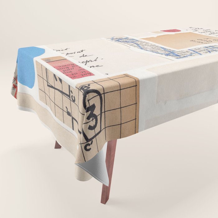 Abstract Mixed Media Collage #1 Tablecloth Gallery Image 1