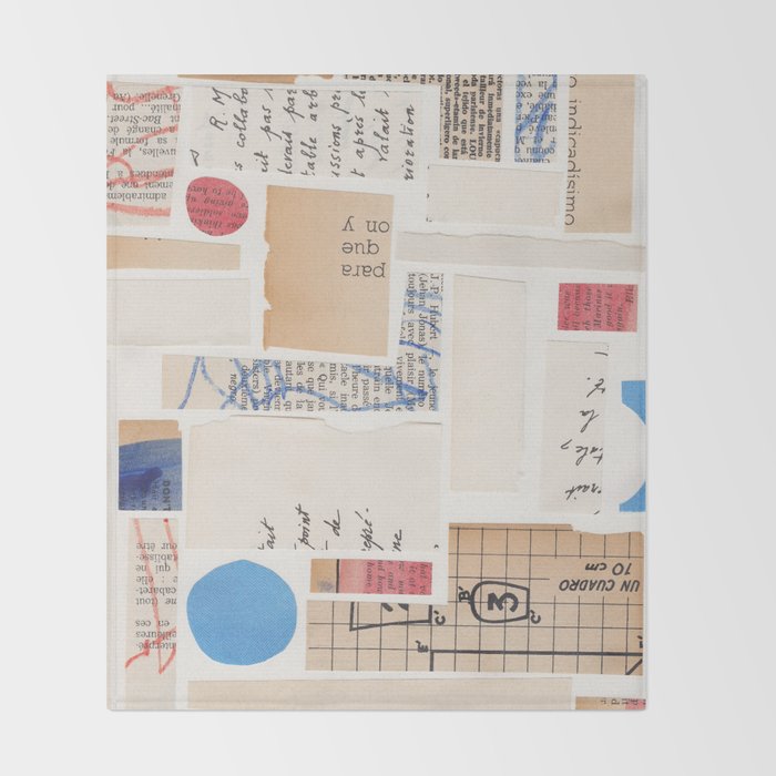 Abstract Mixed Media Collage #1 Throw Blanket Gallery Image 2