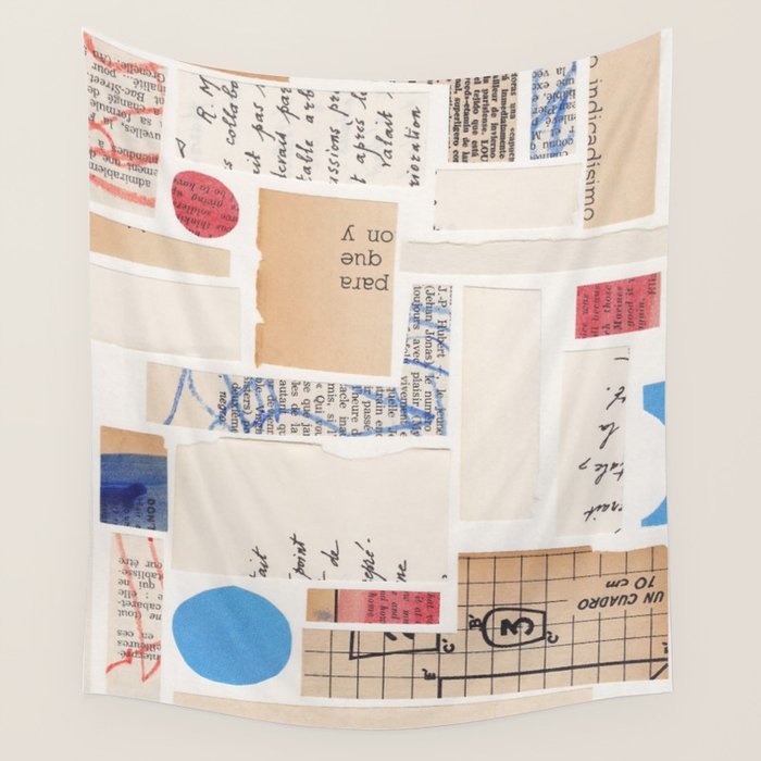 Abstract Mixed Media Collage #1 Wall Tapestry Gallery Image 1
