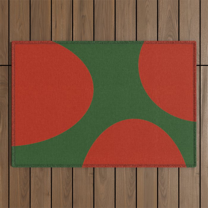 abstract retro vivid fall 2 Outdoor Rug Gallery Image 1