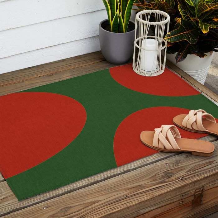 abstract retro vivid fall 2 Outdoor Rug Gallery Image 2