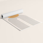 Geometric Lines in Black and Beige 29 (Rainbow and Sun Abstraction) Yoga Mat Gallery Image 2