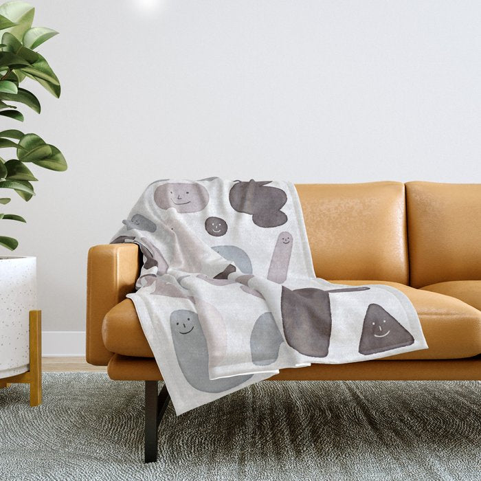Happy Shapes Throw Blanket Gallery Image 1