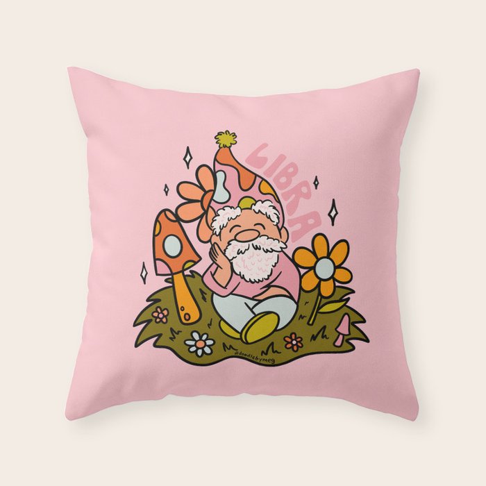 Libra Gnome Throw Pillow Gallery Image 6