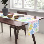 Colorful pastel flower art pattern Table Runner Gallery Image 2