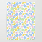 Colorful pastel flower art pattern Poster Gallery Image 4