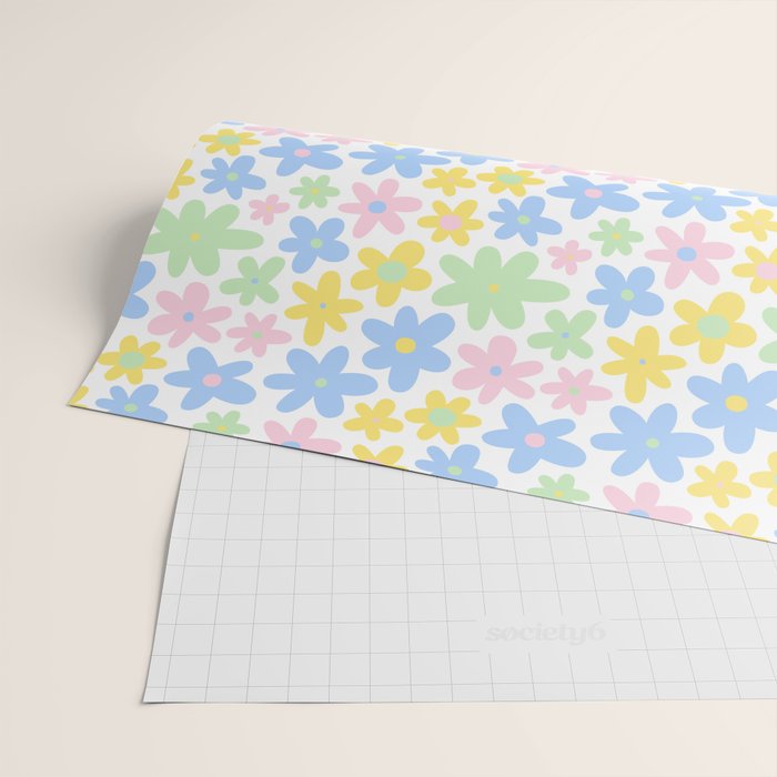 Colorful pastel flower art pattern Wrapping Paper Gallery Image 2