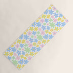 Colorful pastel flower art pattern Yoga Mat Gallery Image 1