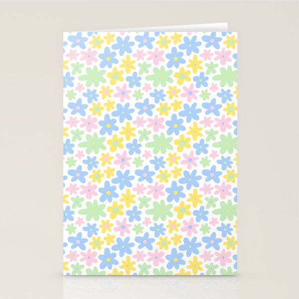 Colorful pastel flower art pattern Stationery Card Gallery Image 2