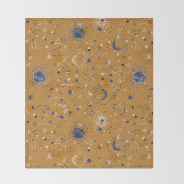 Zodiac abstract YB 1 Throw Blanket Gallery Image 2