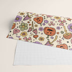 Whimsical Halloween Pattern Cute Pumpkins Mushrooms and Flowers in Pastel Autumn Colors Wrapping Paper Gallery Image 2