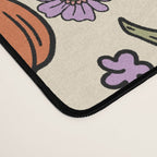 Whimsical Halloween Pattern Cute Pumpkins Mushrooms and Flowers in Pastel Autumn Colors Desk Mat Gallery Image 4