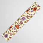 Whimsical Halloween Pattern Cute Pumpkins Mushrooms and Flowers in Pastel Autumn Colors Table Runner Gallery Image 3
