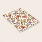 Whimsical Halloween Pattern Cute Pumpkins Mushrooms and Flowers in Pastel Autumn Colors Notebook Gallery Image 3