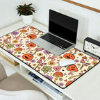 Whimsical Halloween Pattern Cute Pumpkins Mushrooms and Flowers in Pastel Autumn Colors Desk Mat Gallery Image 2