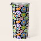 Retro cartoon label sticker pattern Travel Mug Gallery Image 3