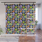 Retro cartoon label sticker pattern Wall Mural Gallery Image 1