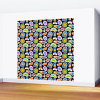 Retro cartoon label sticker pattern Wall Mural Gallery Image 2
