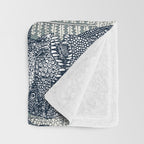 Tyrannosaurus rex indigo Throw Blanket Gallery Image 3