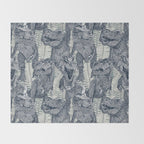Tyrannosaurus rex indigo Throw Blanket Gallery Image 2